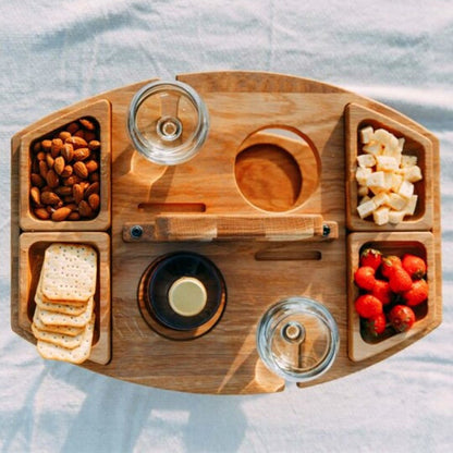 Compact Folding Wooden Table Set 36x31x26cm