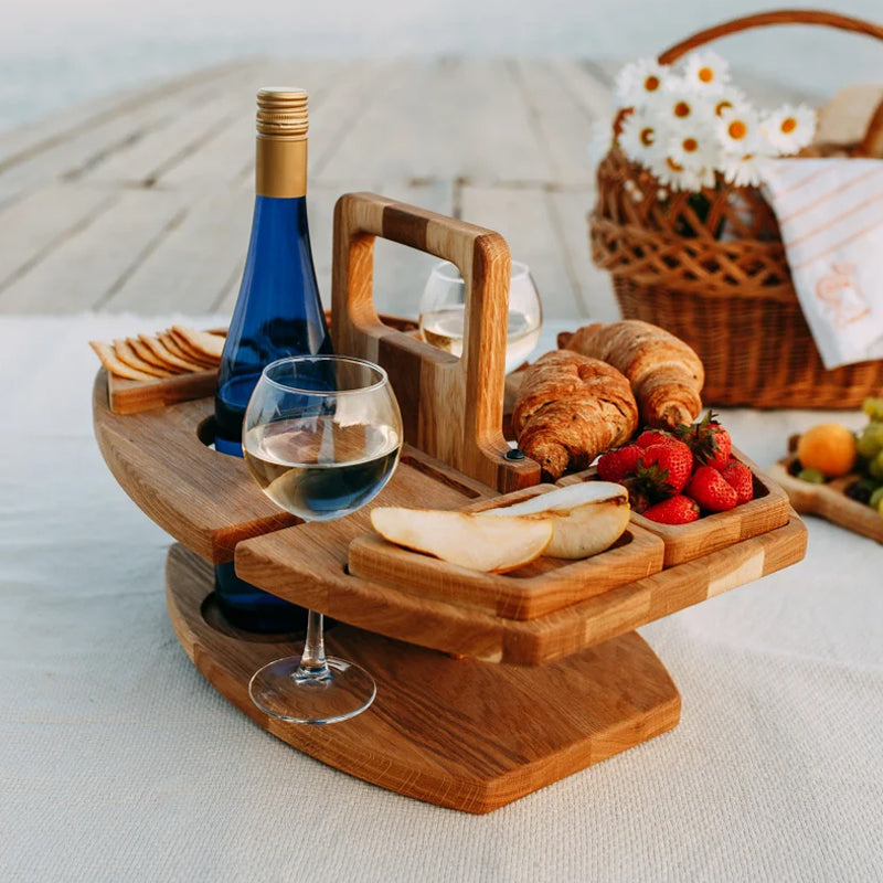 Compact Folding Wooden Table Set 36x31x26cm