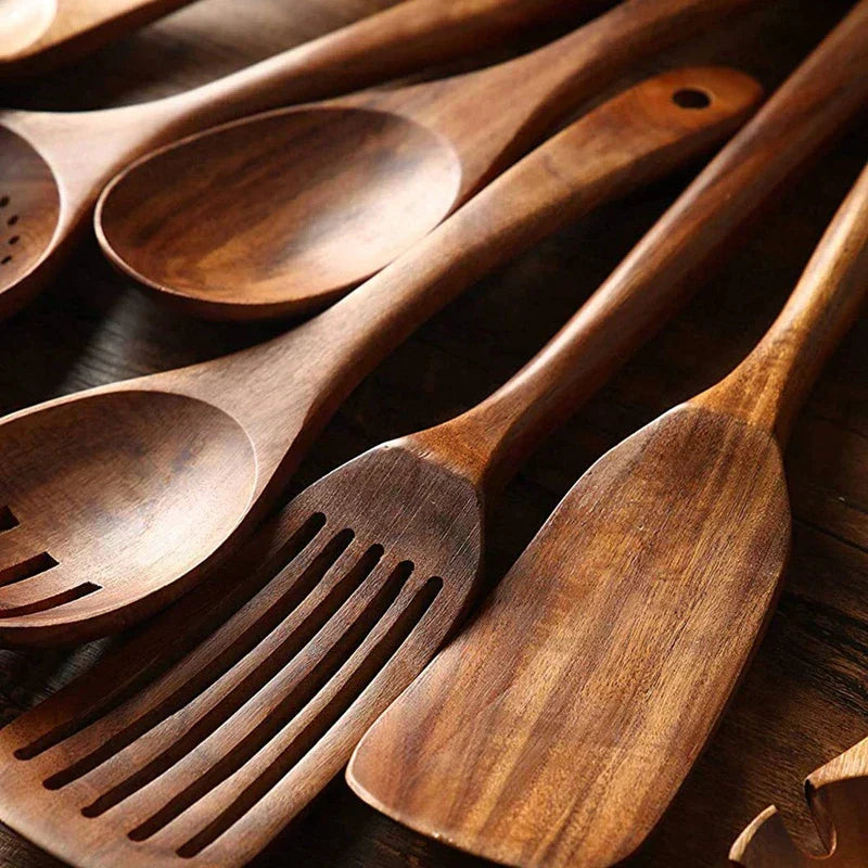 Premium Wooden Kitchen Utensils for Home Cooking