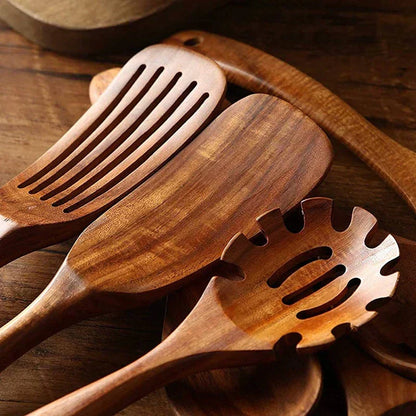 Premium Wooden Kitchen Utensils for Home Cooking