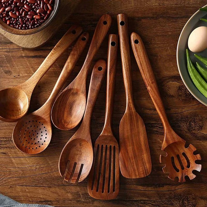 Premium Wooden Kitchen Utensils for Home Cooking