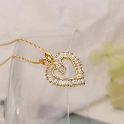 Sparkling Heart Diamond Pendant Necklace