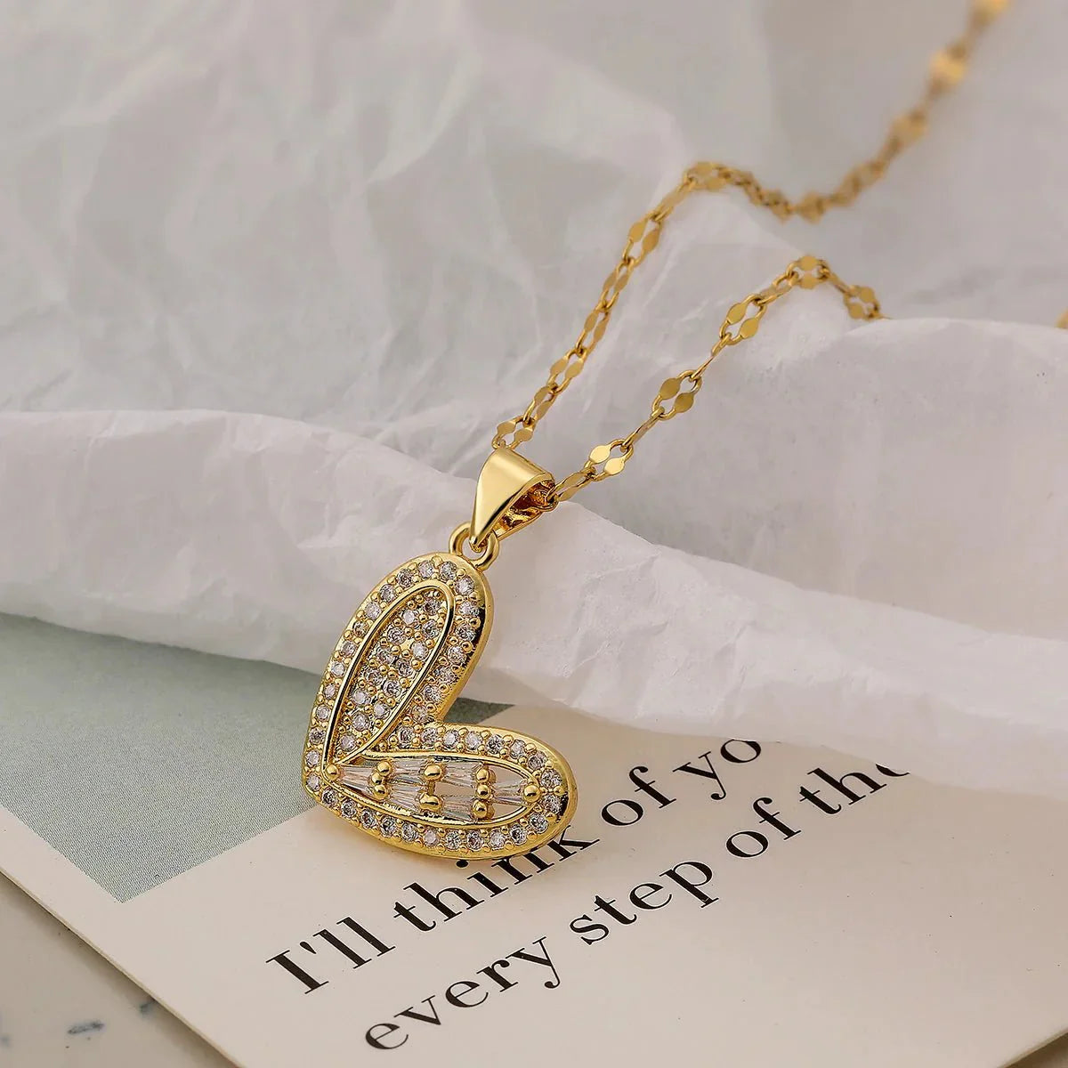Sparkling Heart Diamond Pendant Necklace