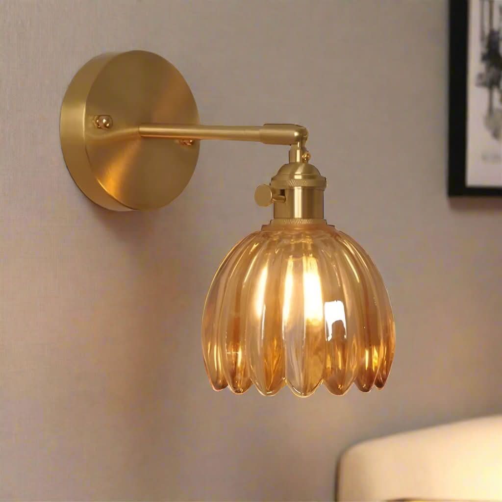 Classic Floral Glass Wall Lamp