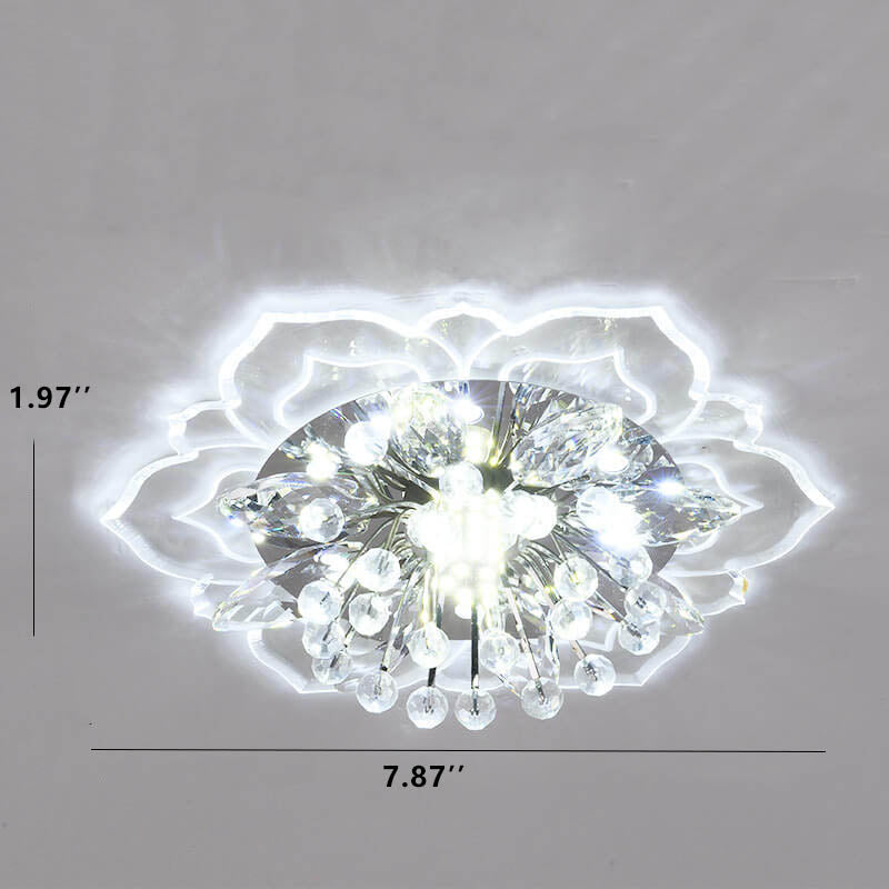 Stylish Floral LED Ceiling Lamp | Color Changing Crystal Light