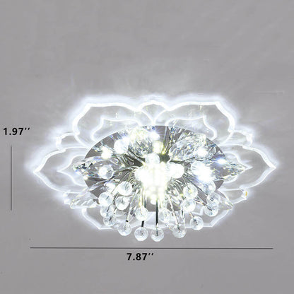 Stylish Floral LED Ceiling Lamp | Color Changing Crystal Light
