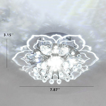 Stylish Floral LED Ceiling Lamp | Color Changing Crystal Light