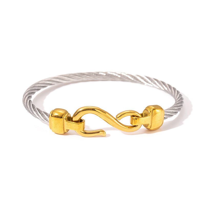 Simple Double Twist Bangle Bracelet - Befez