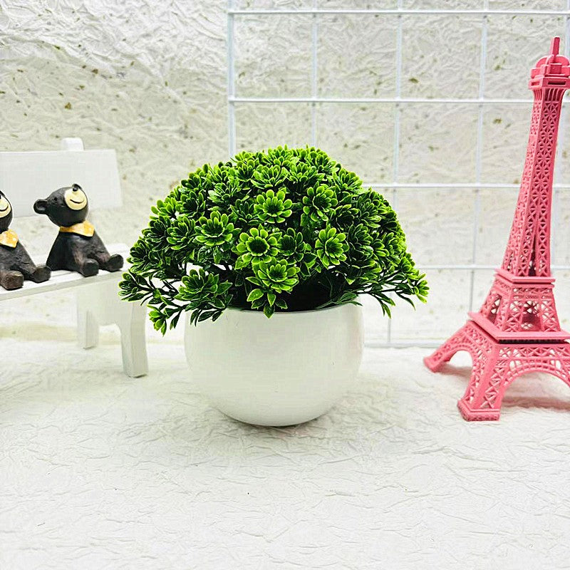 Small Round Fake Indoor Plant Pot