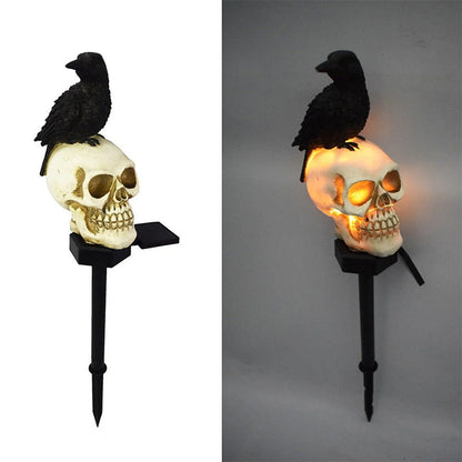 Spooky Outdoor Solar Powered Skull String Lights