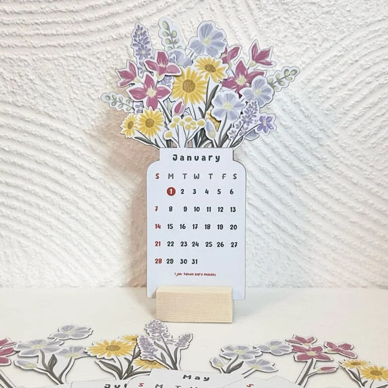 Stylish Wooden 2024 Office Desk Calendar