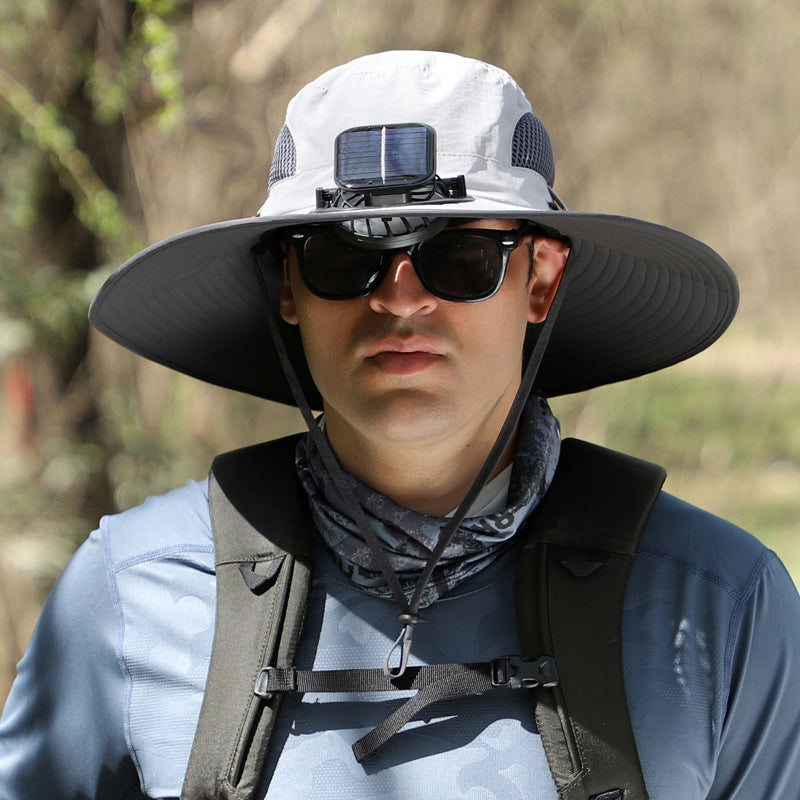 Waterproof Outdoor Fishing Cap with Solar Fan