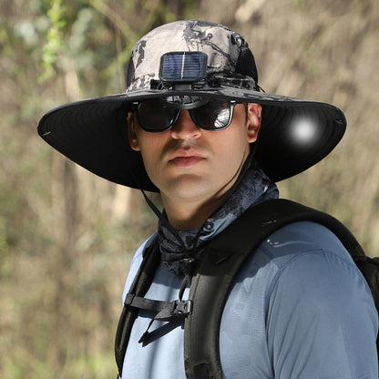 Waterproof Outdoor Fishing Cap with Solar Fan