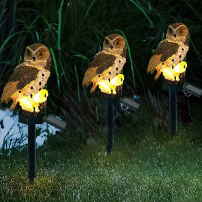 Solar Powered Owl Outdoor Lamp