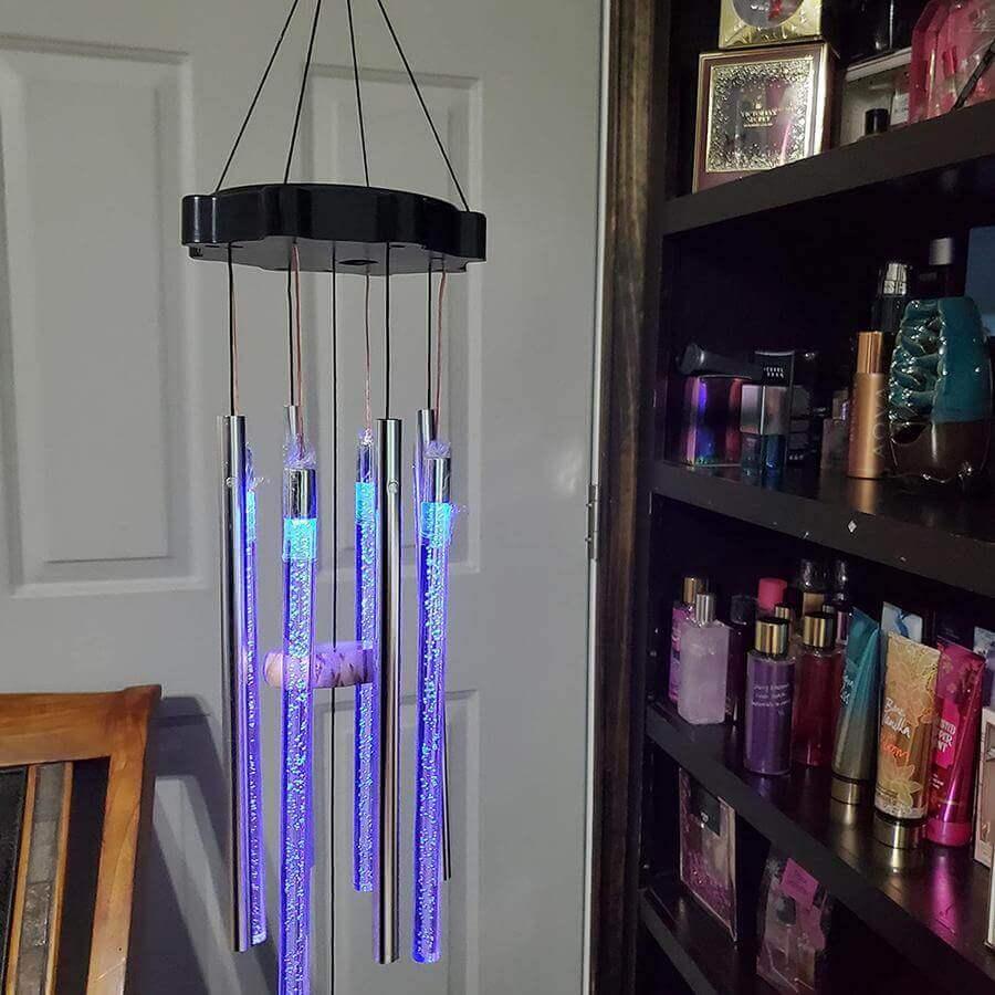 Vibrant Outdoor Wind Chime with LED Light and Melody