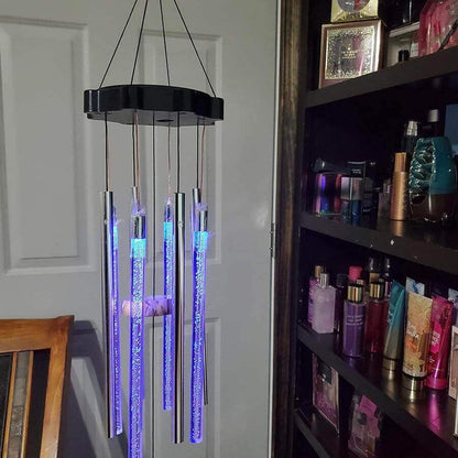 Vibrant Outdoor Wind Chime with LED Light and Melody