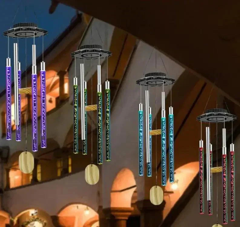 Vibrant Outdoor Wind Chime with LED Light and Melody