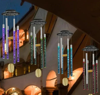 Vibrant Outdoor Wind Chime with LED Light and Melody