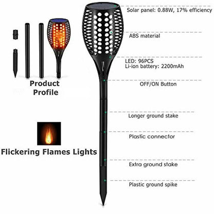 Colorful Outdoor Solar Flame Lamp