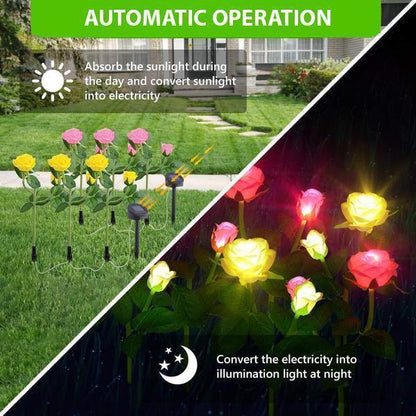 Colorful Solar Power Rose Lights