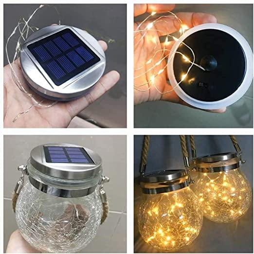 Rustic Solar Jar Table Lamp