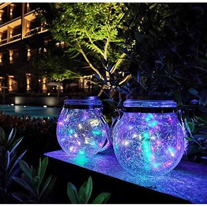 Rustic Solar Jar Table Lamp