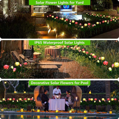 Colorful Solar Power Rose Lights