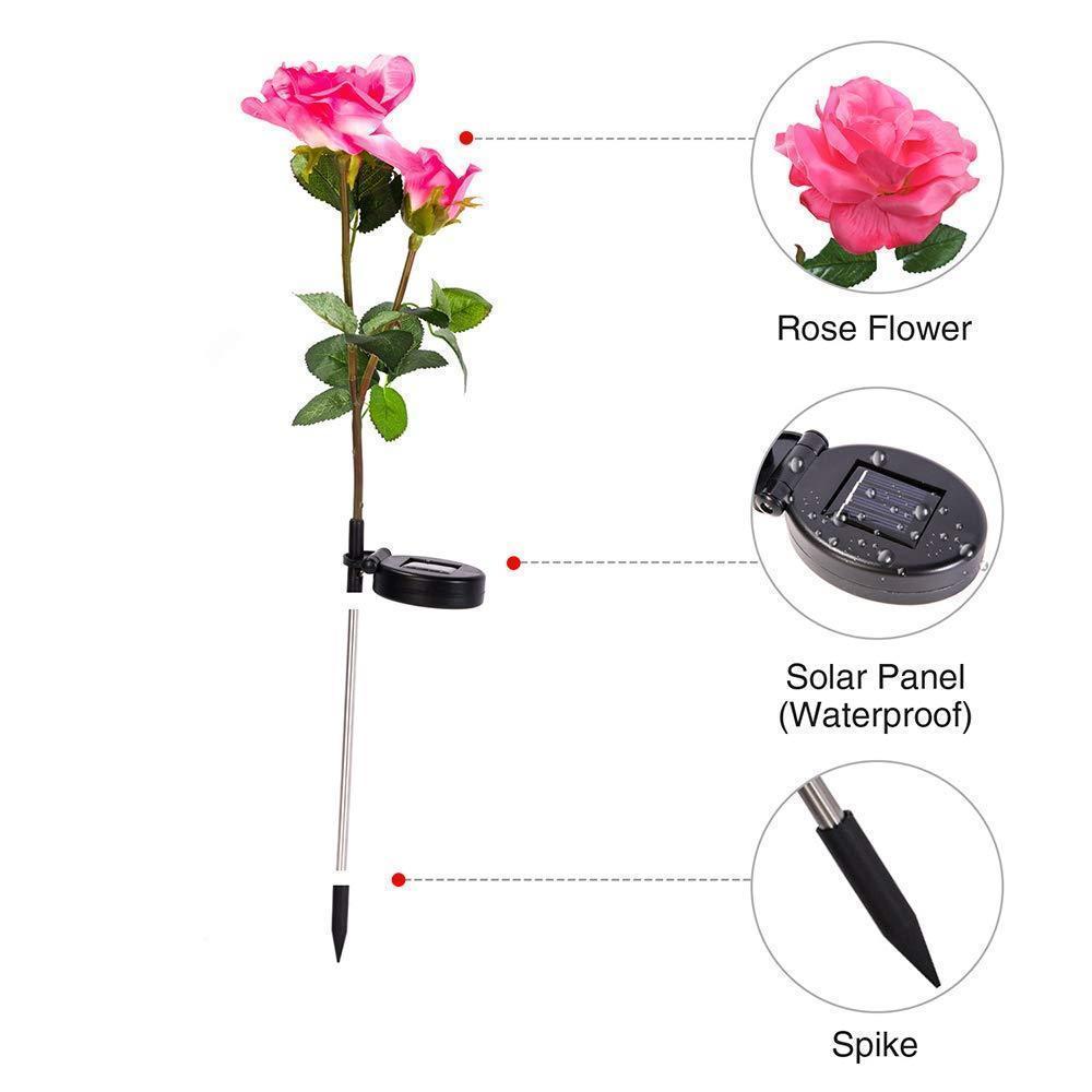 Colorful Solar Power Rose Lights