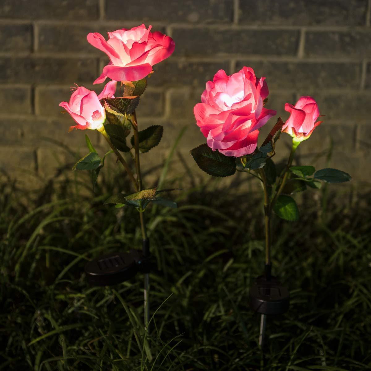 Colorful Solar Power Rose Lights