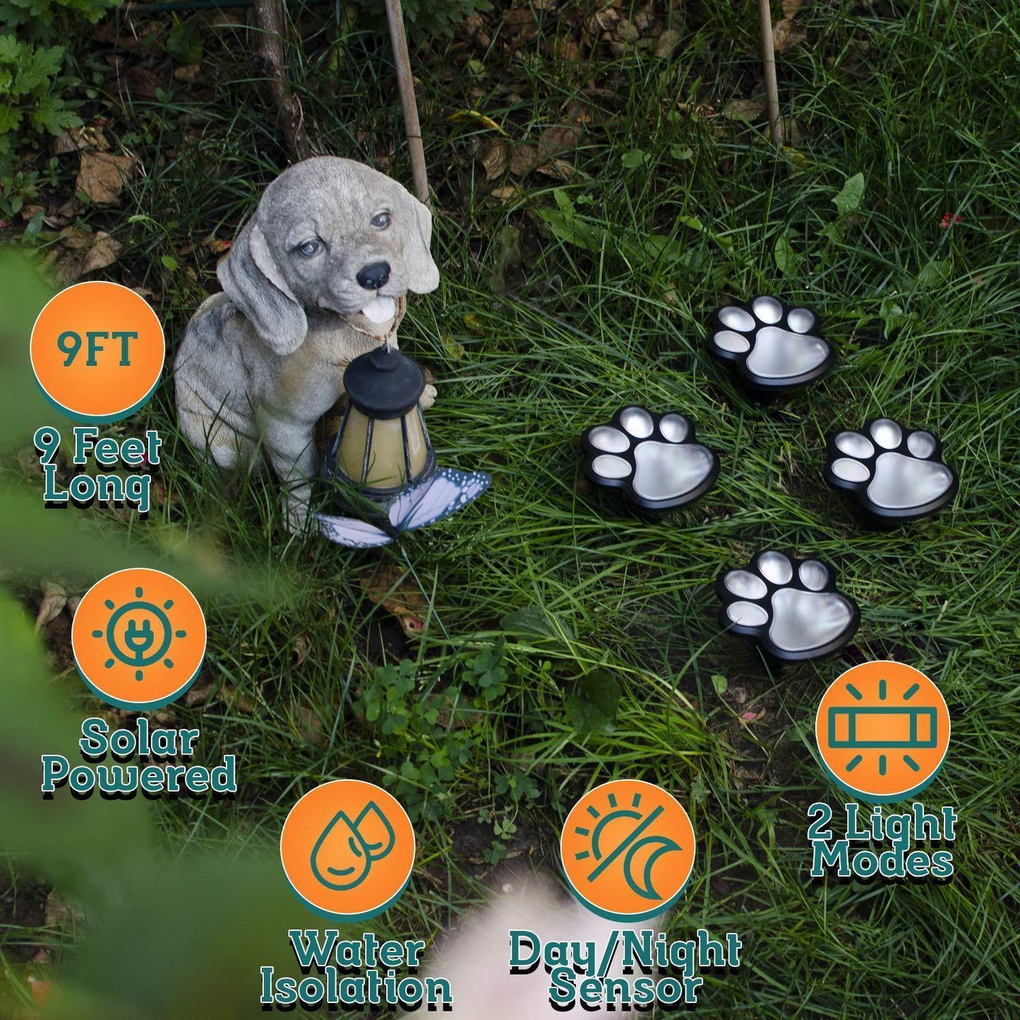 Adorable Pet Footprint Yard Lights