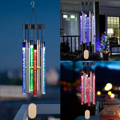 Vibrant Outdoor Wind Chime with LED Light and Melody