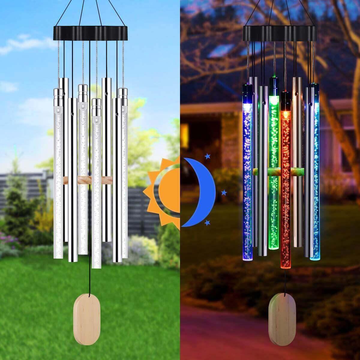 Vibrant Outdoor Wind Chime with LED Light and Melody