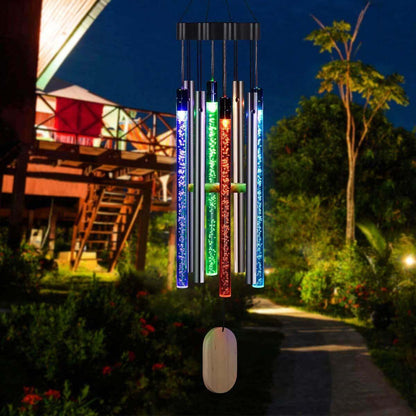 Vibrant Outdoor Wind Chime with LED Light and Melody