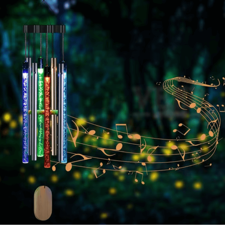 Vibrant Outdoor Wind Chime with LED Light and Melody