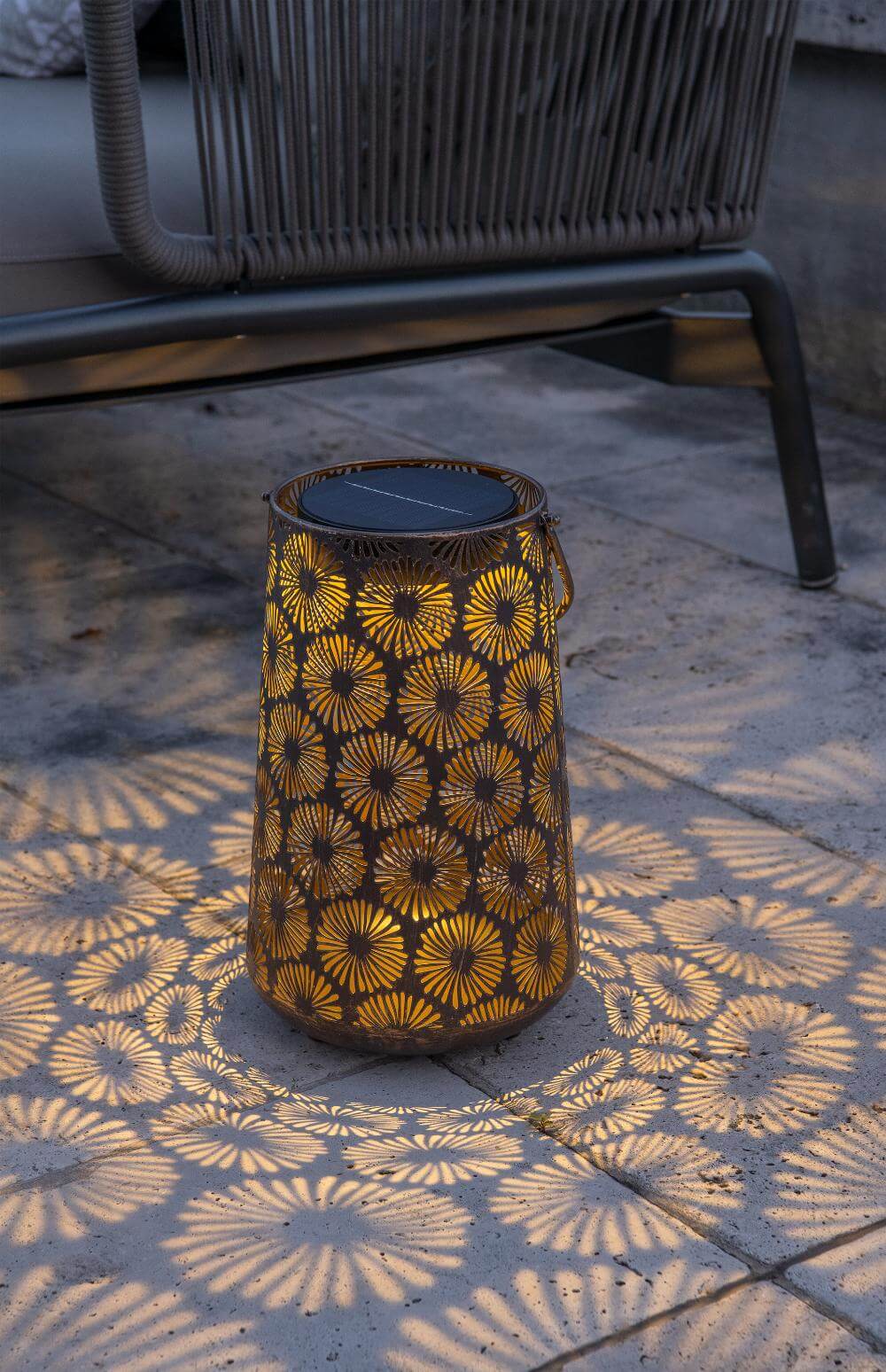 Classic Floral Outdoor Solar Lantern