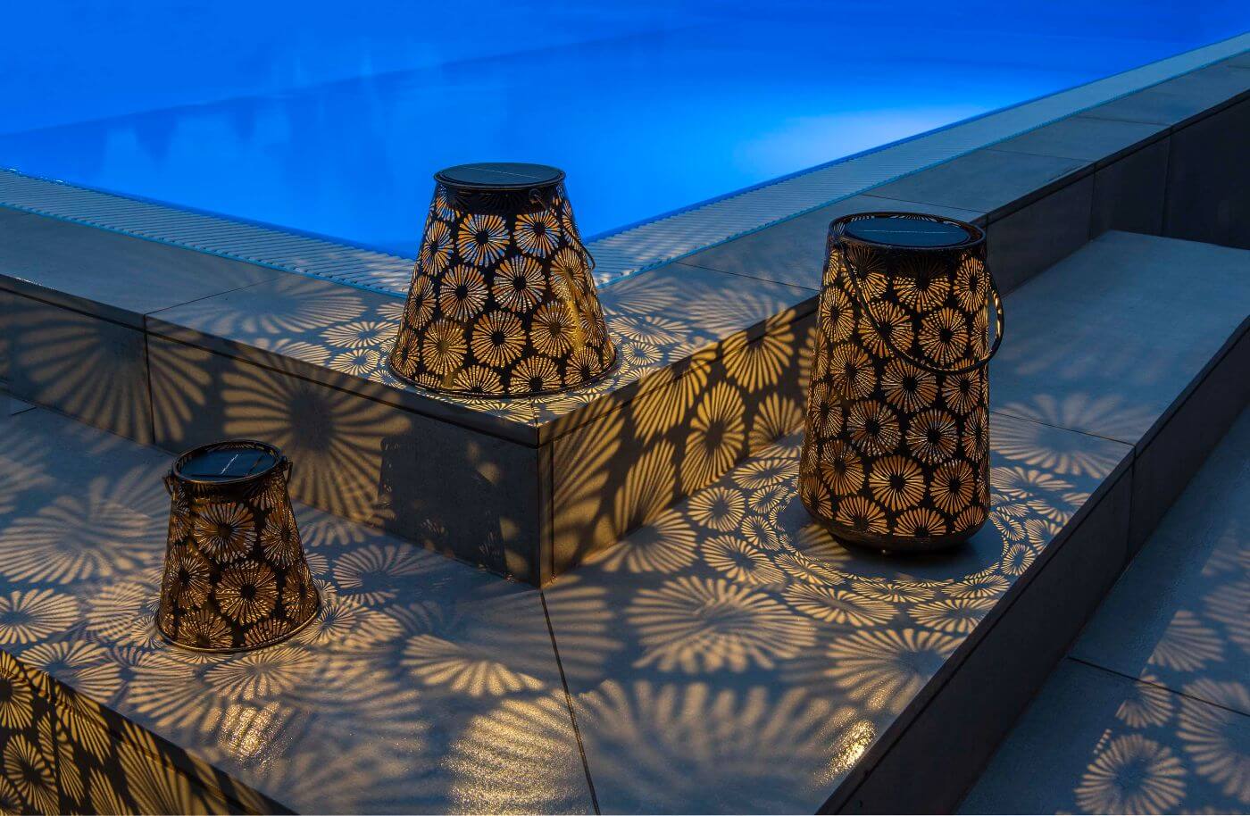 Classic Floral Outdoor Solar Lantern