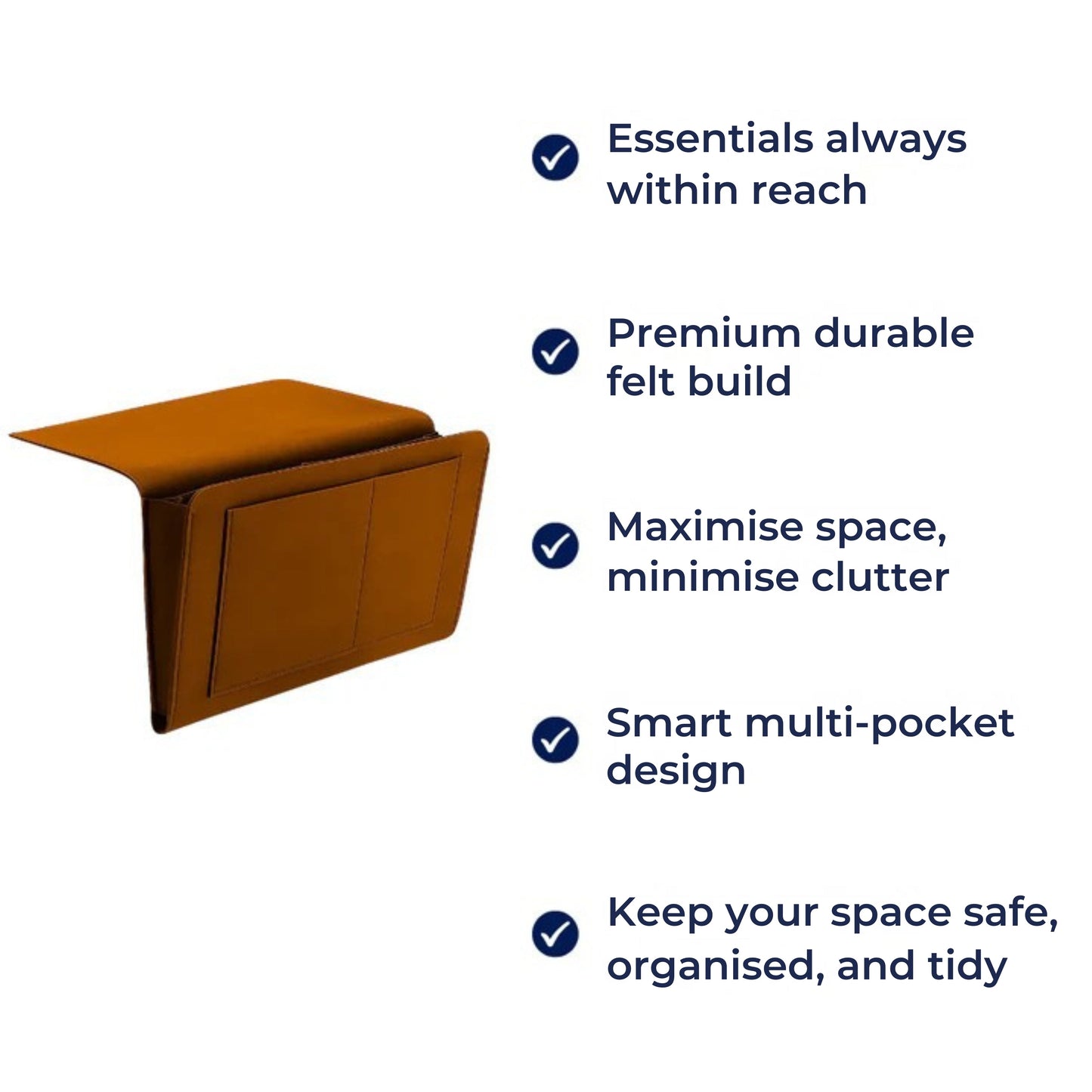 Compact Nightstand with Sturdy Felt Storage Organizer