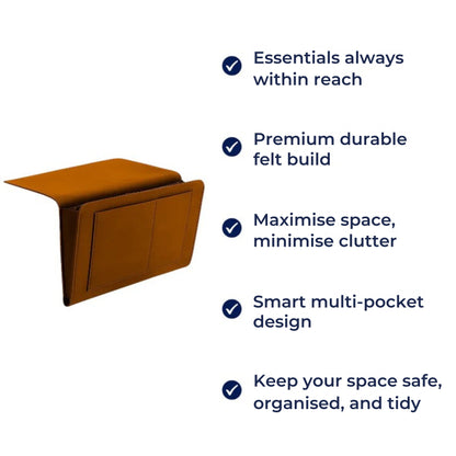 Compact Nightstand with Sturdy Felt Storage Organizer