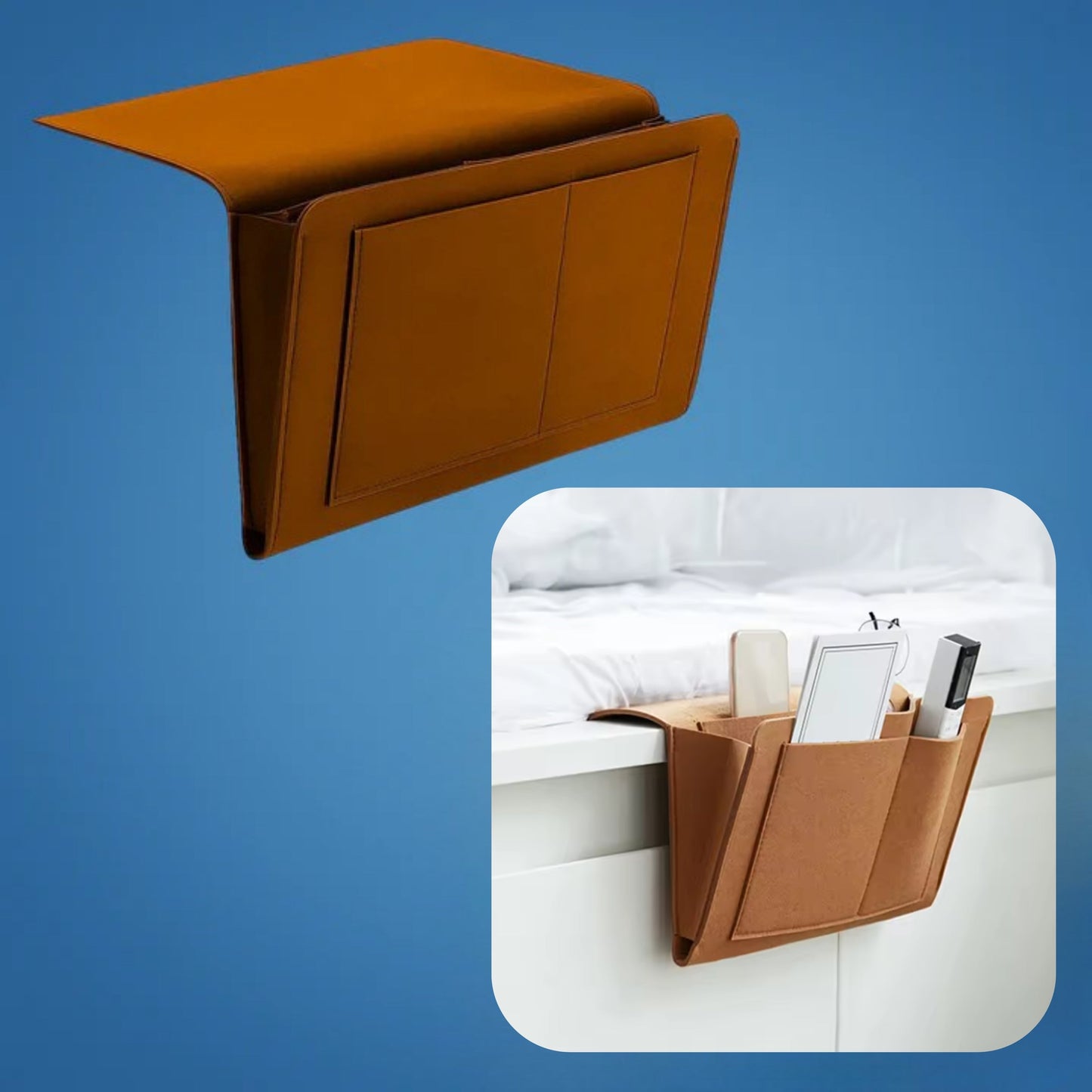 Compact Nightstand with Sturdy Felt Storage Organizer