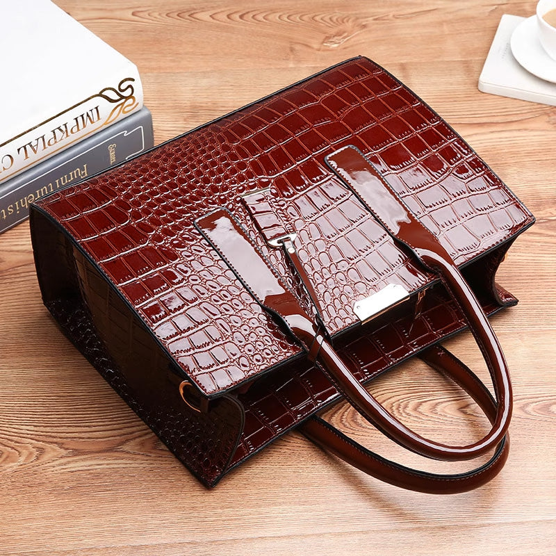Luxury Crocodile Pattern Tote Bag