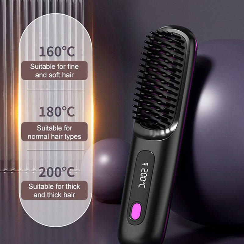 Fast Wireless Ceramic Flat Iron Comb