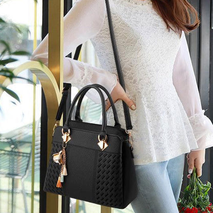 Stylish Ladies Handbag with Chain Tassel Detail