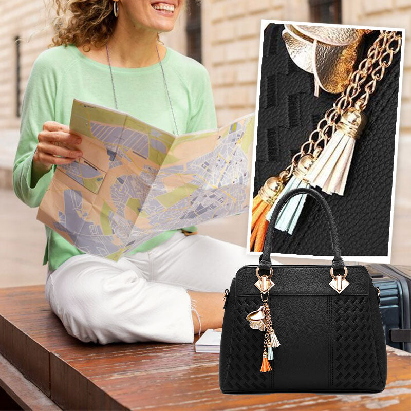 Stylish Ladies Handbag with Chain Tassel Detail