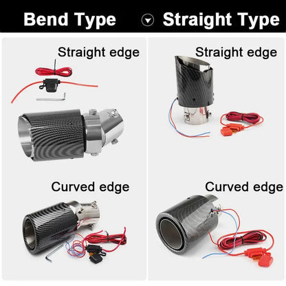 Befez | LED Muffler Tip - Carbon Fiber with Flame Design