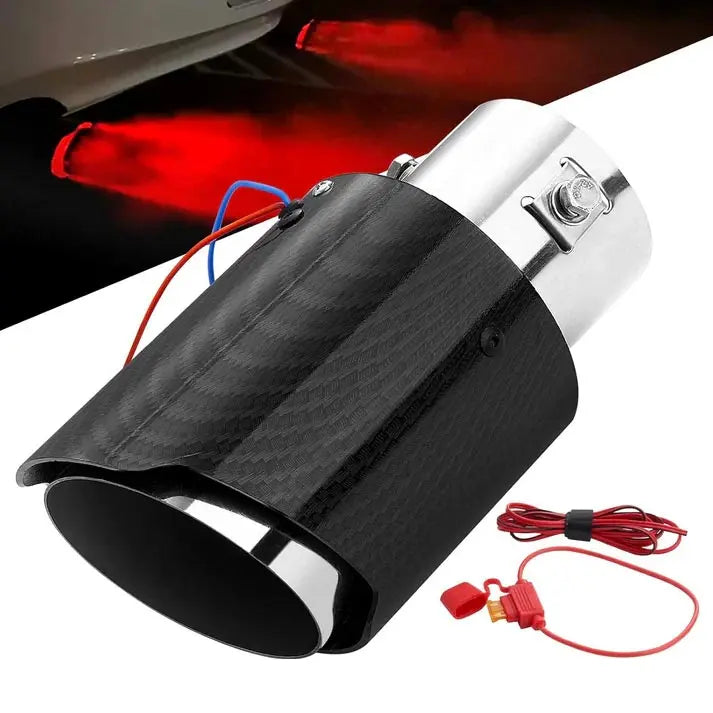 Befez | LED Muffler Tip - Carbon Fiber with Flame Design