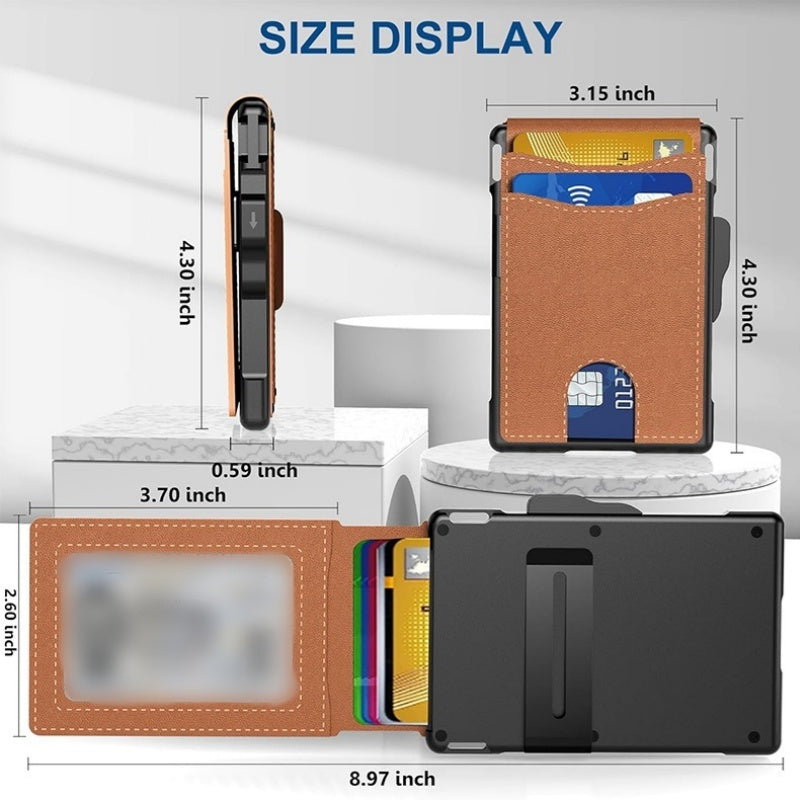Slim Leather Wallet for Men with RFID Blocker