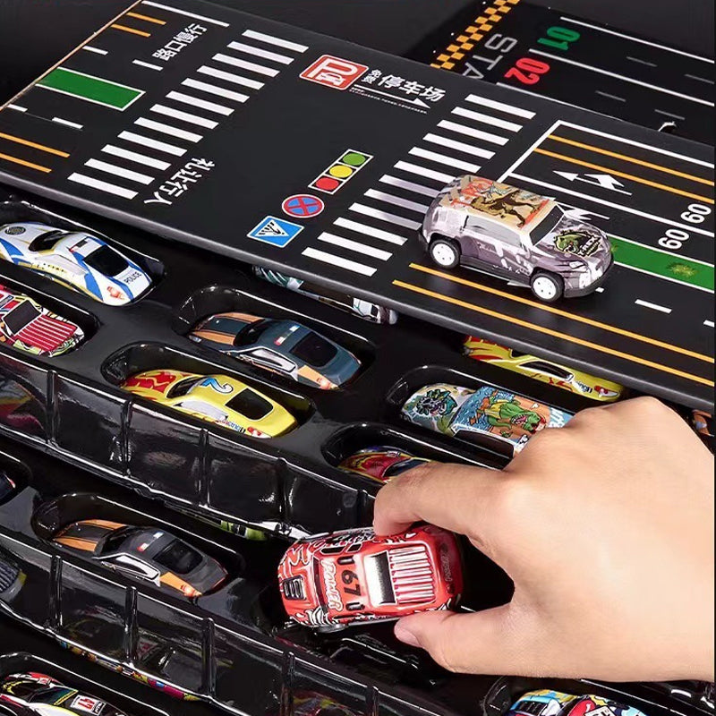 Compact Mini Car Playset with Garage for Children
