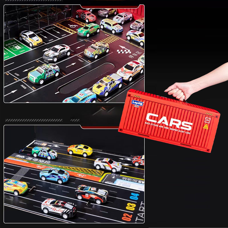 Compact Mini Car Playset with Garage for Children