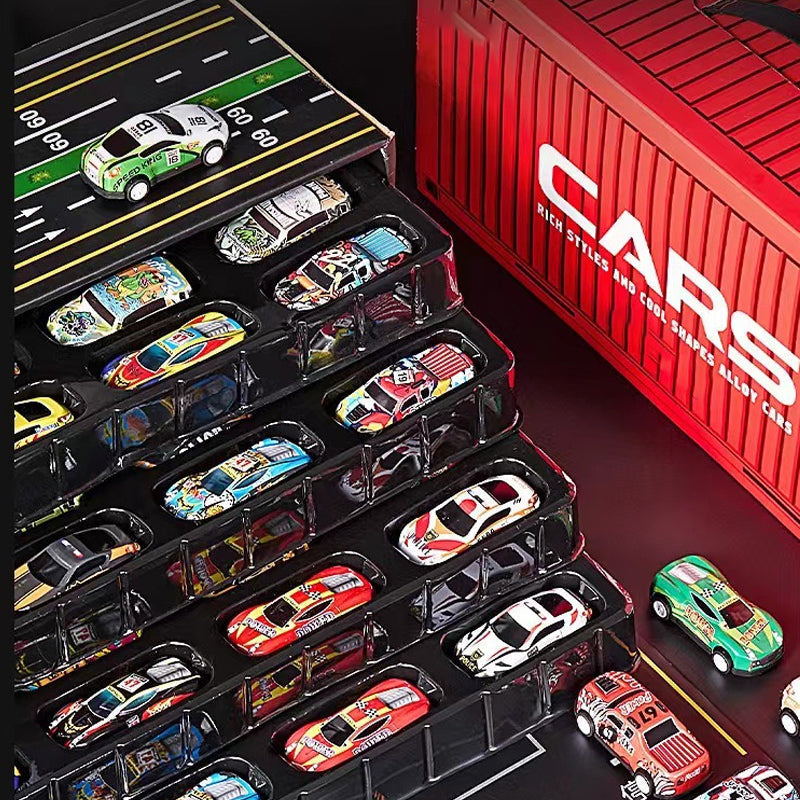 Compact Mini Car Playset with Garage for Children