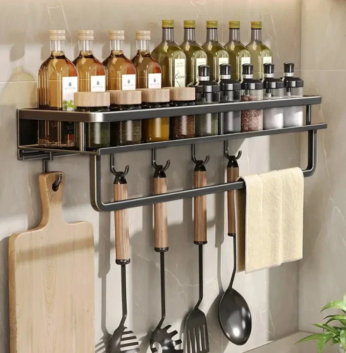 Space Saving Kitchen Wall Shelf Storage Unit